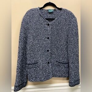 GEIGER Austria Black Boiled Wool Jacket Blazer Womens  Size 40